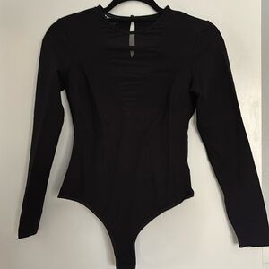 Chic Black Long Sleeve Bodysuit